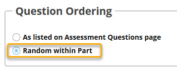 Question Ordering Options